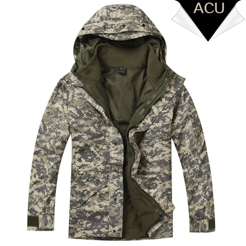 G8 Windbreaker Tactical Army Camouflage Coat, Warm Fleece inside, Military Jacket Waterproof Clothes, Men coat