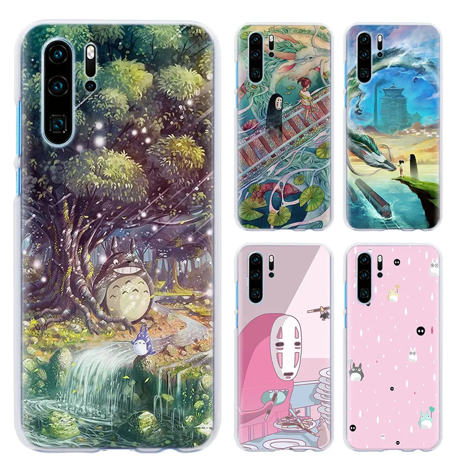 

Studio Ghibli Spirited Away Totoro phone Case for Huawei P30 P30 Pro P9 P10 P20 Lite P Smart Plus View 20 Hard PC Back case Coqu