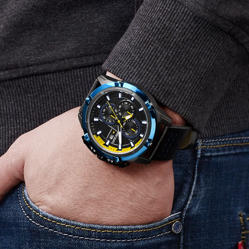 MEGIR Top Brand Men Creative Fashion Quartz Wrist Watch Waterproof Sport Watches Male Leather Strap Clock Relogio Masculino 2018 MEGIR Top Brand Men Creative Fashion Quartz Wrist Watch Waterproof Sport Watches Male Leather Strap Clock Relogio Masculino 2018