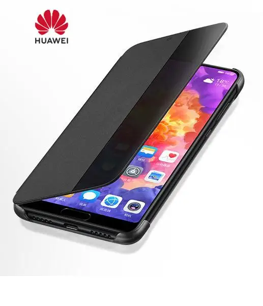 100% оригинал Huawei бренд смарт-окно флип кожаный чехол для P20 (5 8 &quot) и Pro (6 1&quot) |