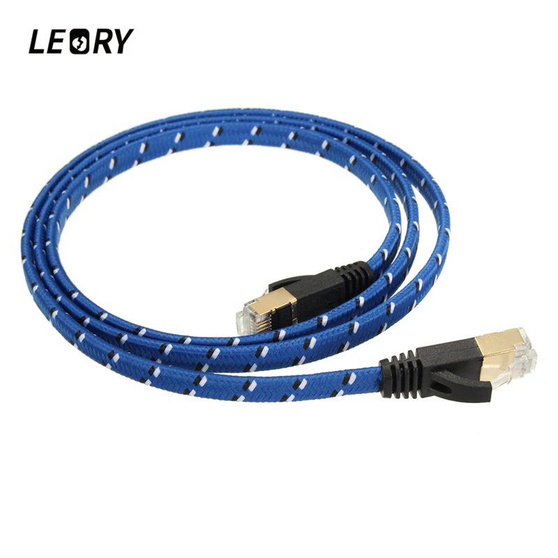 

LEORY Cat7 RJ45 Shielded 10 Gigabit LAN Network Patch Cables Braide Twisted pair Internet Cord For PC Computer Desktop Laptop