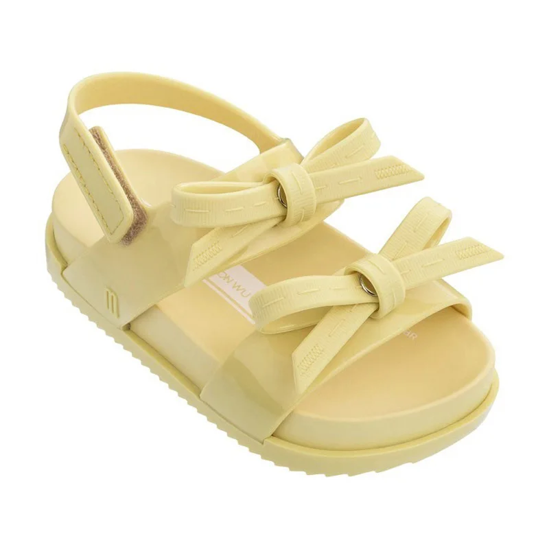 Mini Melissa/ г. Космические сандалии прозрачные сандалии для девочек босоножки для девочки принцессы с бантом детская пляжная обувь Нескользящая детская мини Melissa Baby