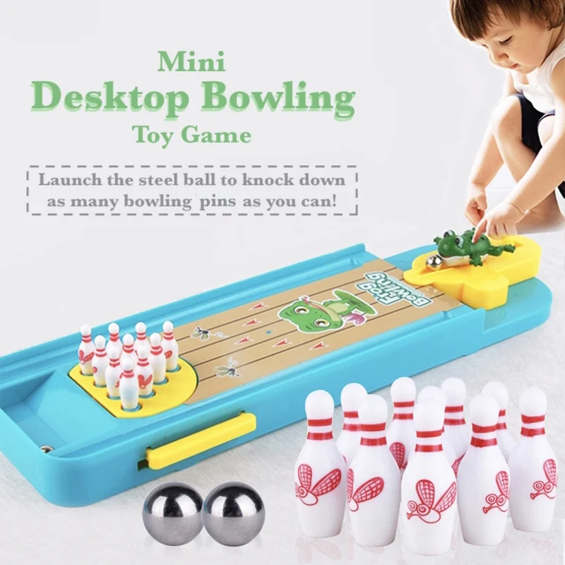 Настольный мини-набор игрушек для боулинга для мальчиков, детский интересный домашний мультяшный Настольный игровой набор, развивающий спортивный набор для детей