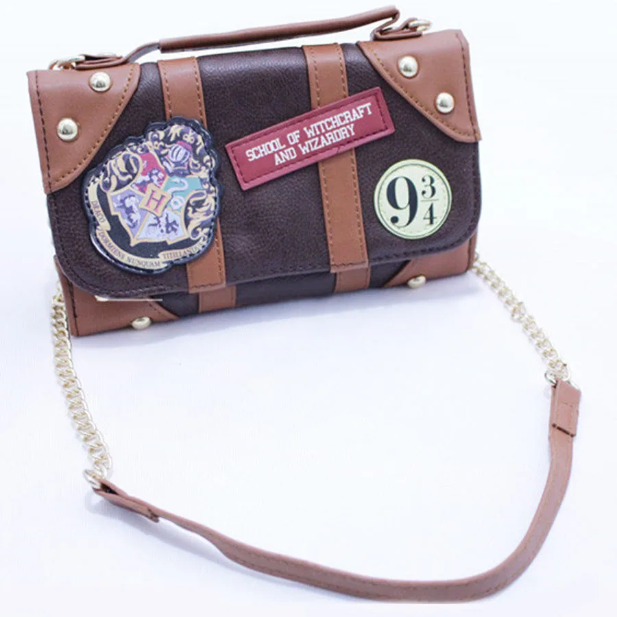 

Hogwarts Castle Crest Envelope Satchel Fold Wallet Purse with Tag for Harri Cosplay