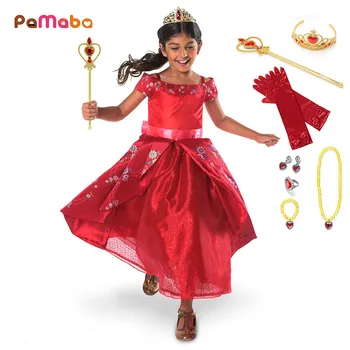 

PaMaBa Children Girls Fantasy Princess Elena of Avalor Dresses Clothes Carnival Festival Halloween Kids Cosplay Costume Frocks