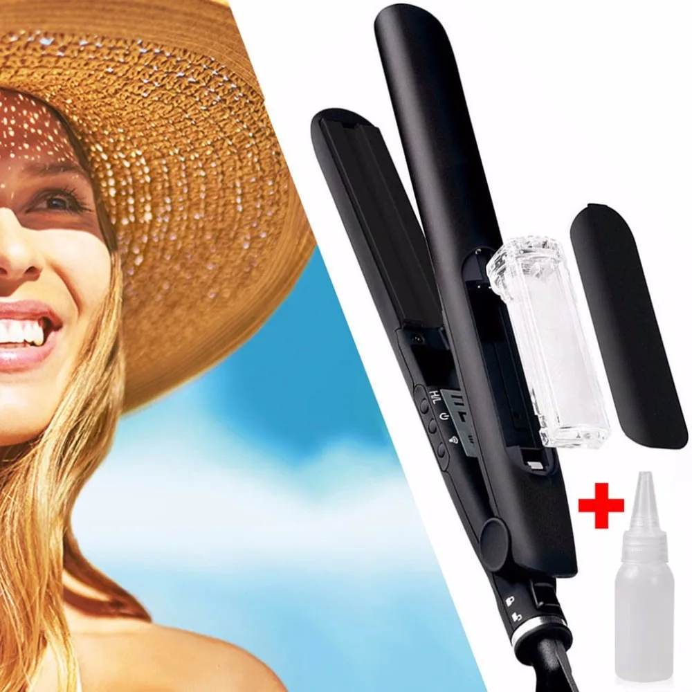 

Ceramic Board Steam Curling Straightener Hair Splint Spray Straight Hair Tool For Salon DIY Hairstyle Floating Plates US/EU Plug