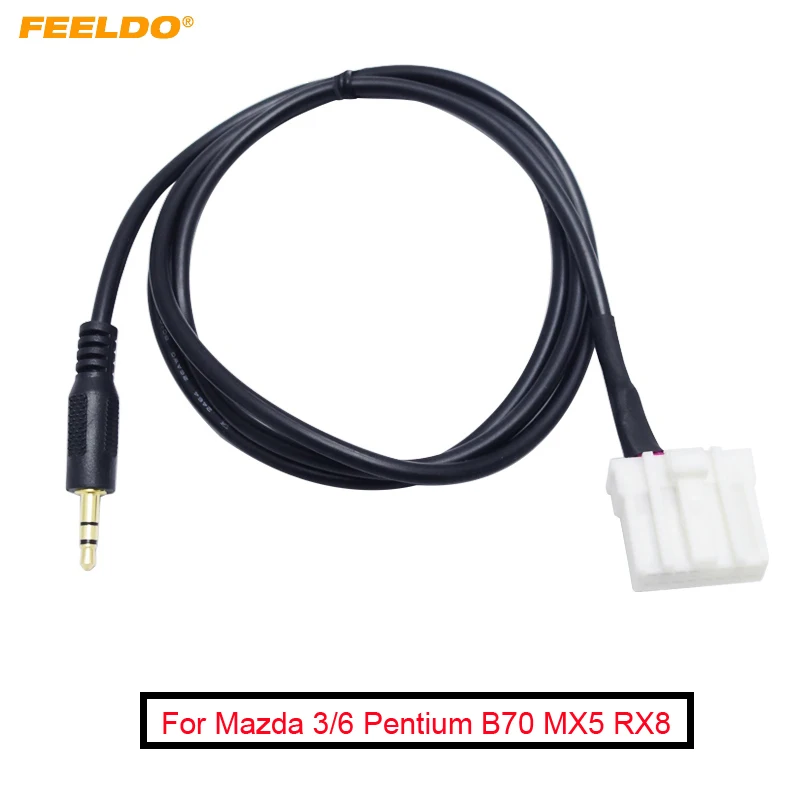 

FEELDO 10Pcs Car 3.5mm AUX Audio Cable For Mazda 3/6 Pentium B70 MX5 RX8 Male Interface Cable Adapter Wiring #AM1623