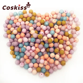 

0.47"(12mm)Mixed Color Natural Round Silicone Beads Food Grade Silicone Beads Baby Teether Toys DIY Baby Necklace/ Bracelet