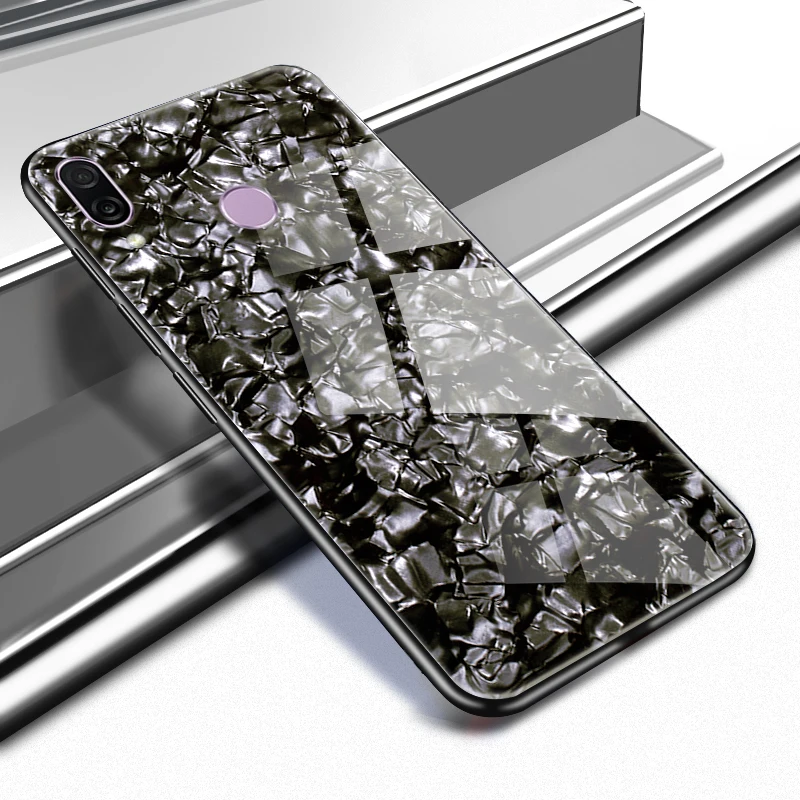 Чехол для Huawei Honor Play Bling задняя крышка из закаленного стекла защитный чехол ТПУ с