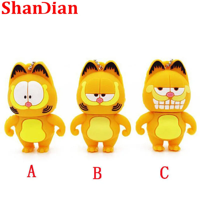

SHANDIAN Creativity lovely Pen Drive Garfield cat 4GB 16GB 32GB Usb Flash Drive memory stick Pendrive mini gift free shipping