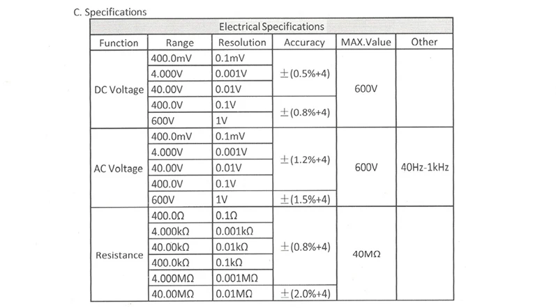 ANENG AN8203 4000 отсчетов истинный RMS мини цифровой мультиметр AC Напряжение Ток Тестер мультиметр Амперметр измеритель емкости