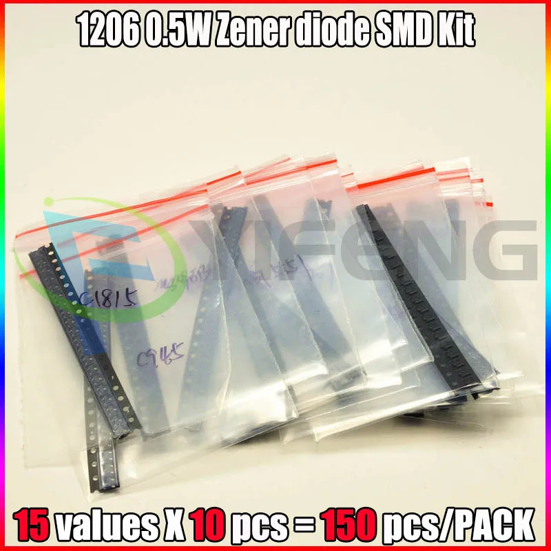 

SOD-123 1206 0.5W Zener diode SMD package 15 values * 10 pcs =150pcs KIT