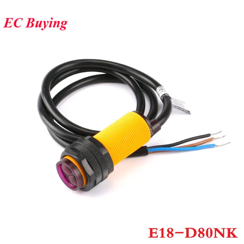 

Smart Car Robot Infrared Obstacle Avoidance E18-D80NK Photoelectric Sensor 80CM Adjustable