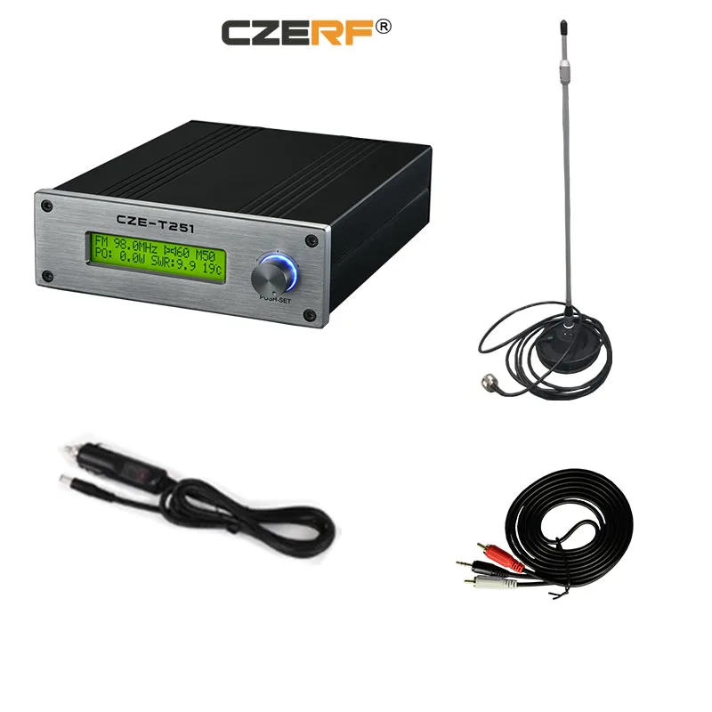 

Free Shipping CZE-T251 25 Watts wireless Broadcasting FM Transmitter professional audio amplifier with Car antenna