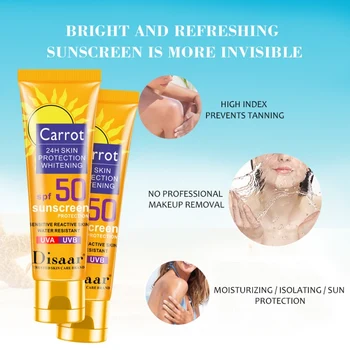 

face SPF50 Carrot Sunscreen Cream Shea Butter Free Radical Scavenger Anti Oxidant Control Concealer