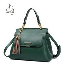 Роскошные дамы кожа коровы классический кисточкой Tote сумки Сумки Для женщин Сплошной сумка Flap Винтаж Messenge Saffiano дизайнер