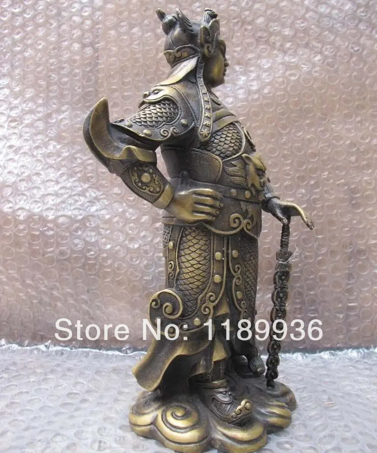 Китайская винтажная Бронзовая статуэтка Wei Tuo warrior защита Бога Будды|protection| |