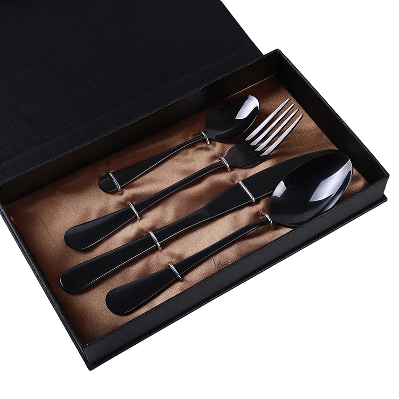 Exquisite 4Pcs/Set Reusable Stainless Steel Cutlery Set Fashion Rose Gold Tableware Set Gold Silver Knife Dinner Cutlery Package Exquisite 4Pcs/Set Reusable Stainless Steel Cutlery Set Fashion Rose Gold Tableware Set Gold Silver Knife Dinner Cutlery Package