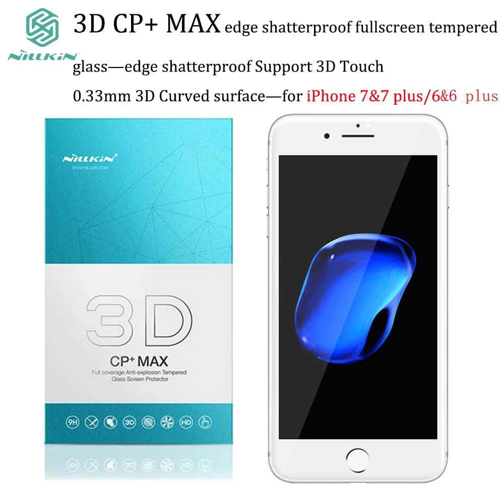 bilder für Für iphone 6 & 7 gehärtetem glas nillkin 3d cp + max rand 0,33mm bruchsicher vollbild schutzfolie für iphone 6 plus & 7 plus bilder für Für iphone 6 & 7 gehärtetem glas nillkin 3d cp + max rand 0,33mm bruchsicher vollbild schutzfolie für iphone 6 plus & 7 plus