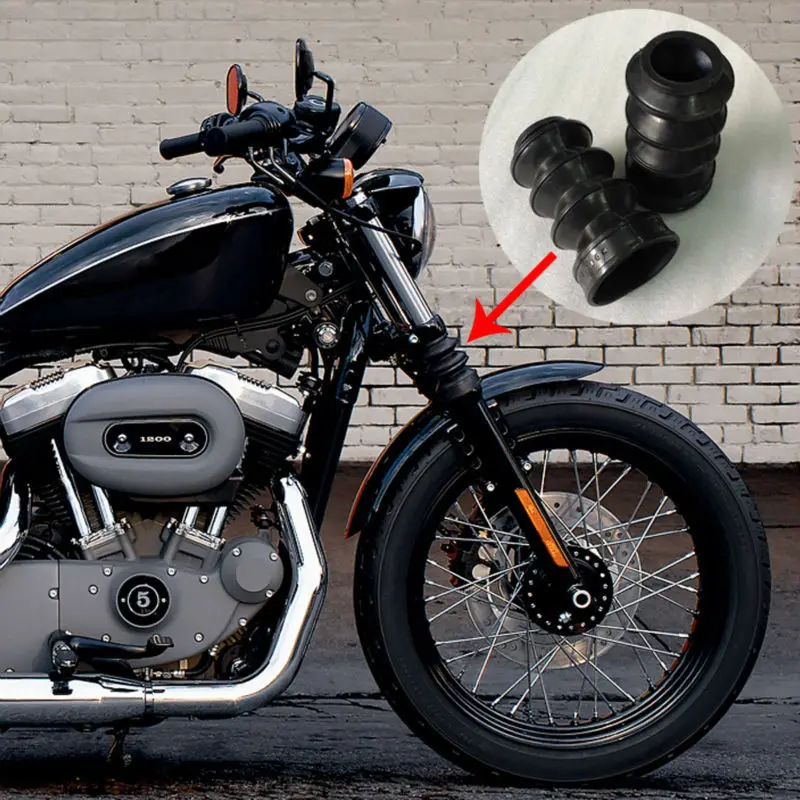 39MM Rubber Fork Gaiters Gators Boots For Harley HD Sportster XL Dyna