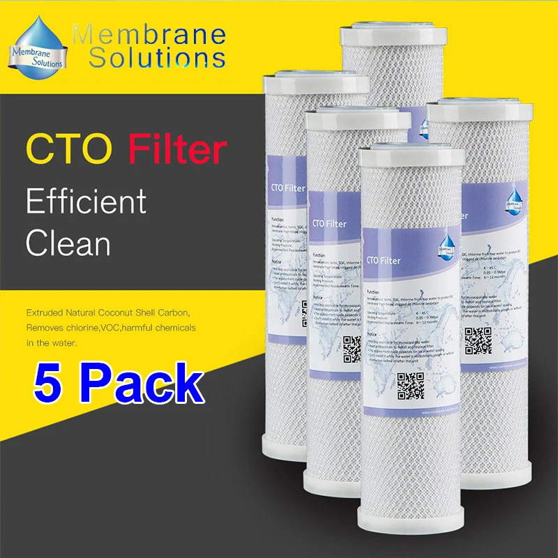 MS 5 Pack Coconut Shell CTO Carbon Block RO Water Filter