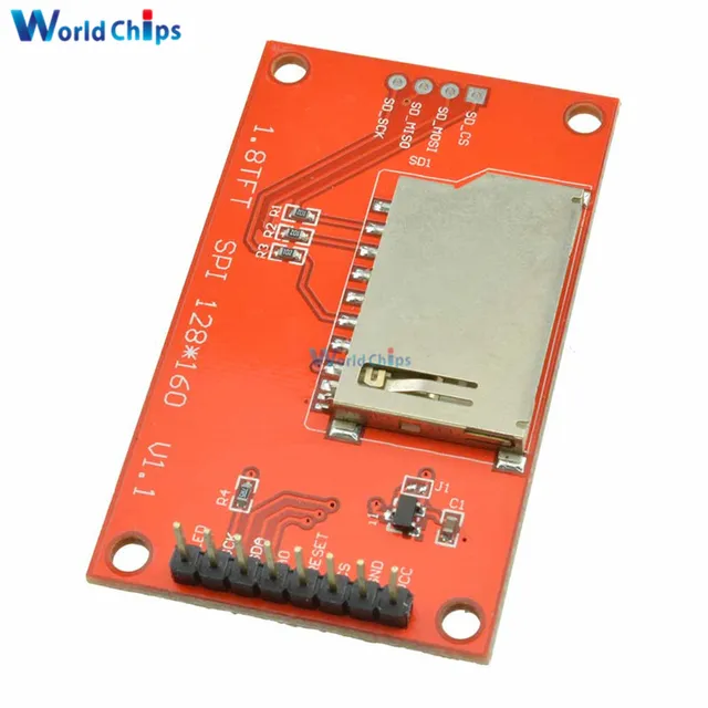 Módulo Integrado Pantalla TFT 1.8 Pulgadas + Codificador Rotatorio EC11 - Interfaz SPI, Resolución 128x160, Con Botón Y Cables