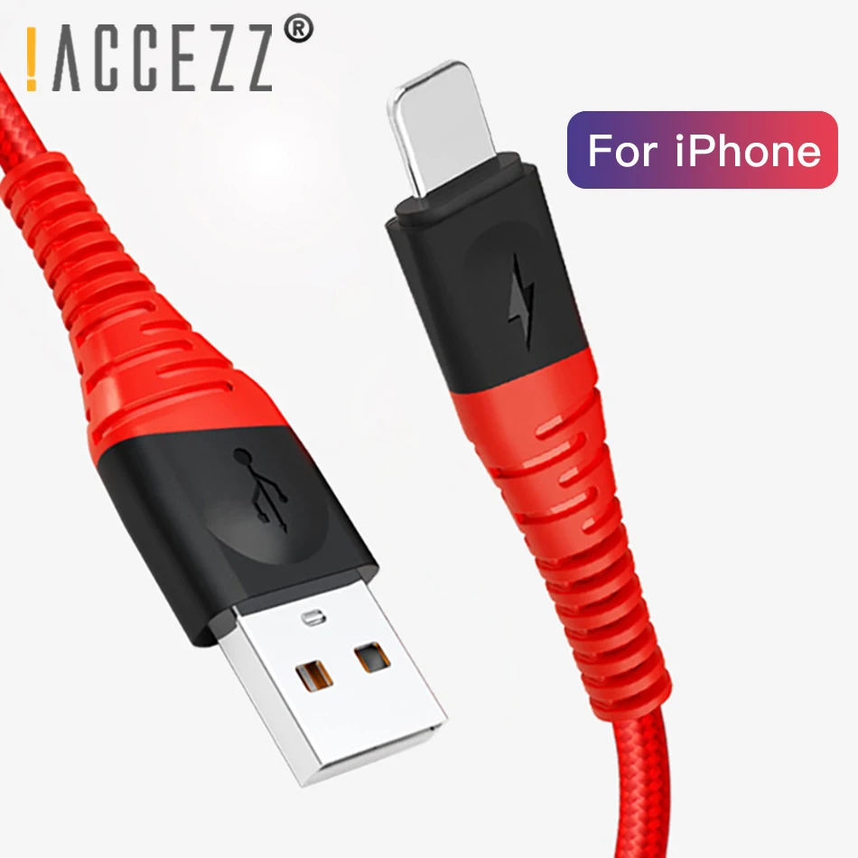 ! Зарядный кабель ACCEZZ нейлоновый USB-кабель для iPhone X XS MAX XR 8 7 6S 5 6 Plus быстрая зарядка