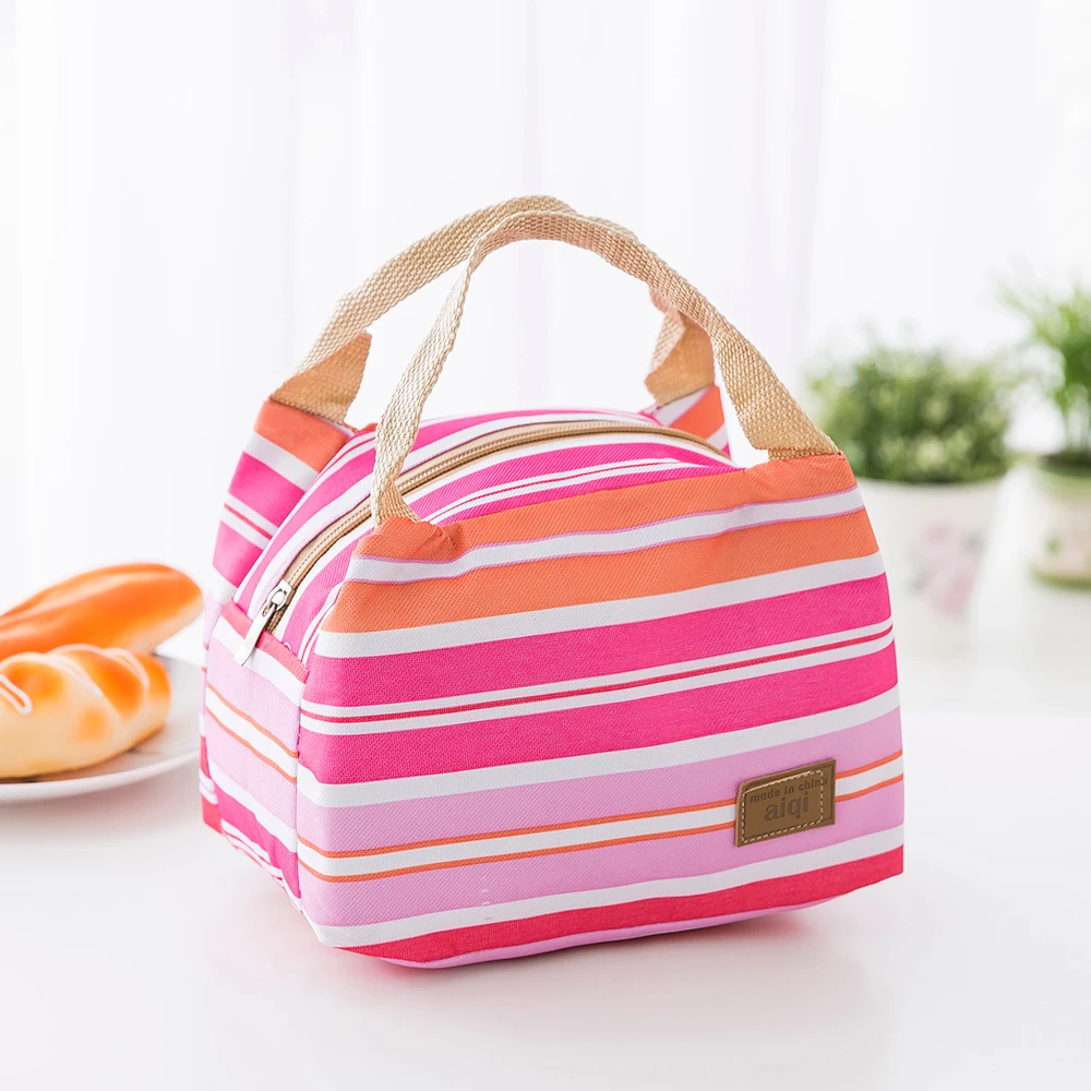 Портативная сумка для обеда, Полосатый кулер, термоизоляционная сумка, сумка для путешествий, пикника, еды, Ланч-бокс, сумка для женщин и детей, Bolsa Termica - Цвет: Style 5