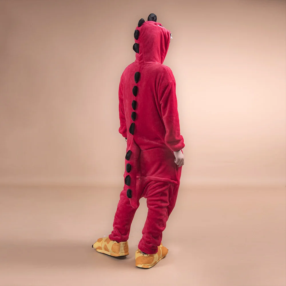 Для взрослых Динозавр Kigurumi пижамный комплект Onesie женские пижамы Пижама зимняя