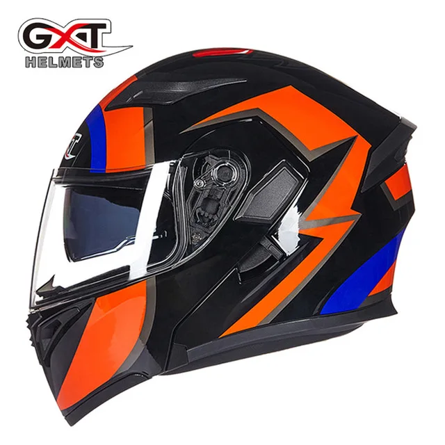 Качественный мотоциклетный шлем с двойным щитком GXT 902 модель для взрослых четыре