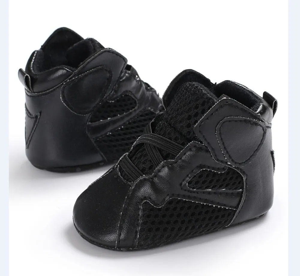 Newest Newborn Casual Baby Canvas Soft Sole Shoes Kids Toddler Boys Girls Shoes Sneakers - Цвет: Черный