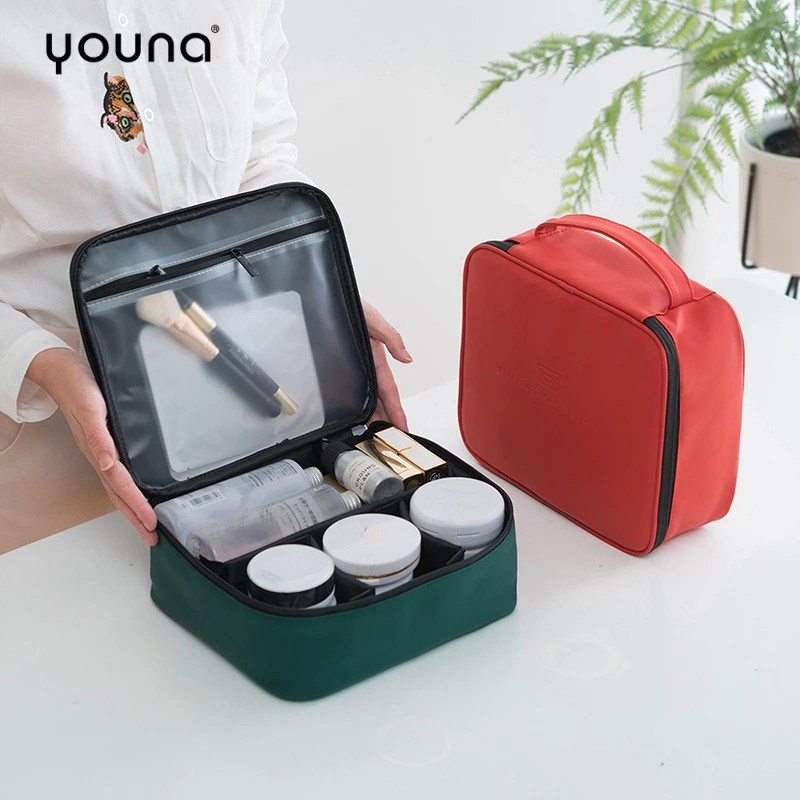 

PU Makeup Storage Bag Travel Portable Cosmetic Bag Waterproof Zipper Organizer For Women Girl Toiletry Bag Travel Accessories