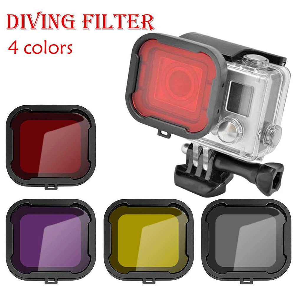 

NEW 1-Pack Filters Kit Red Magenta Snorkel Scuba Camera Lens Color Filter For Gopro Hero4/Hero3+ Black Super For Housing Case