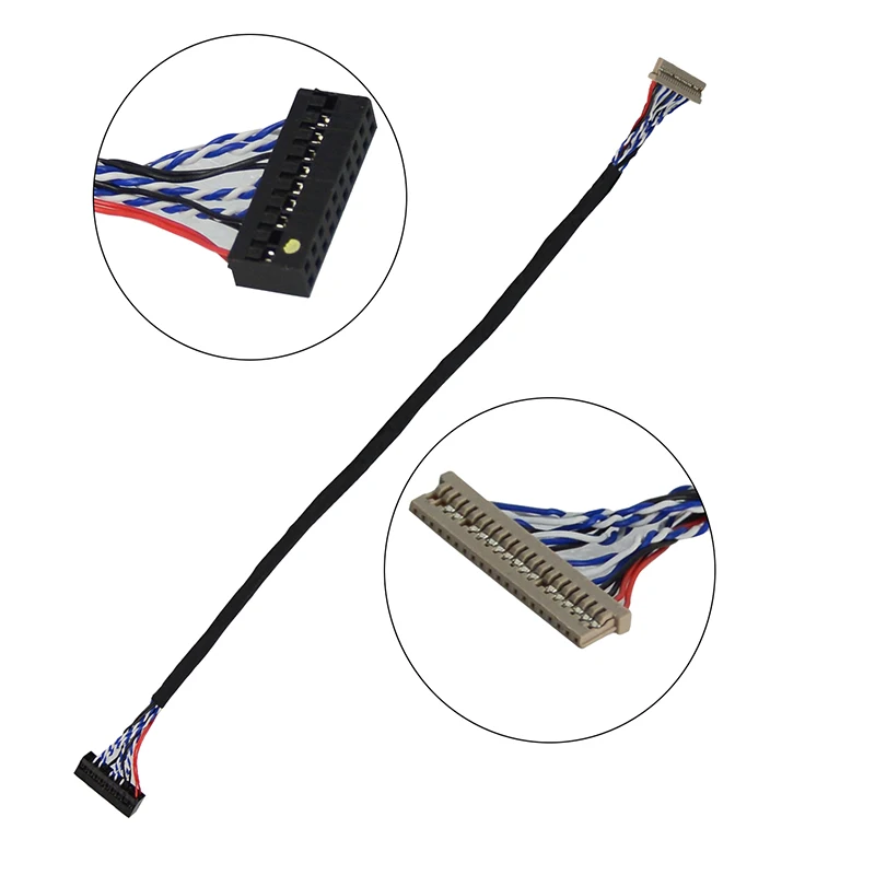 

20Pin LVDS Cable 26cm DF14-D8 for LCD Controller Panel 1ch 8-bit 8 bits 15 inch M150XN07 1024x768 XGA 8bit TFT LCD
