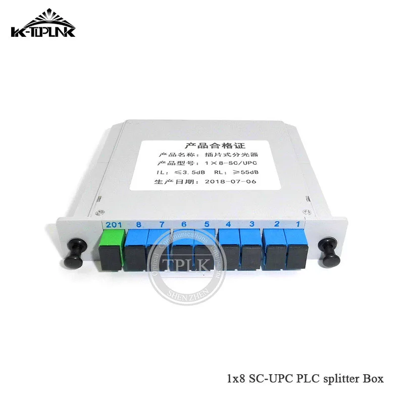 

1*8 SC-UPC PLC splitter Cassette box 1*8 splitter Fiber Optical Cassette Box PLC Splitter Card Module Inserting CATV FTTH