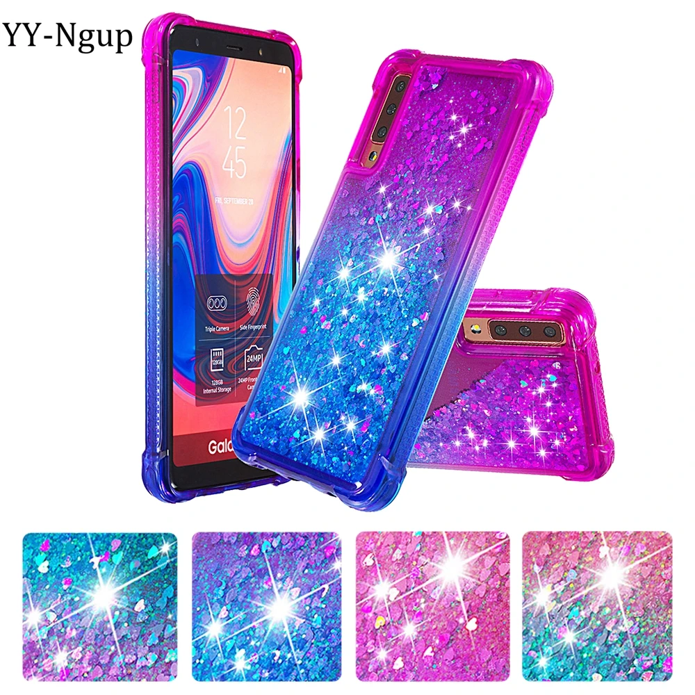 

A50 Case for Samsung Galaxy A10 A30 A50 A70 Case Cover Glitter Dynamic Liquid Quicksand for Samsung M10 M20 M30 Shockproof Case