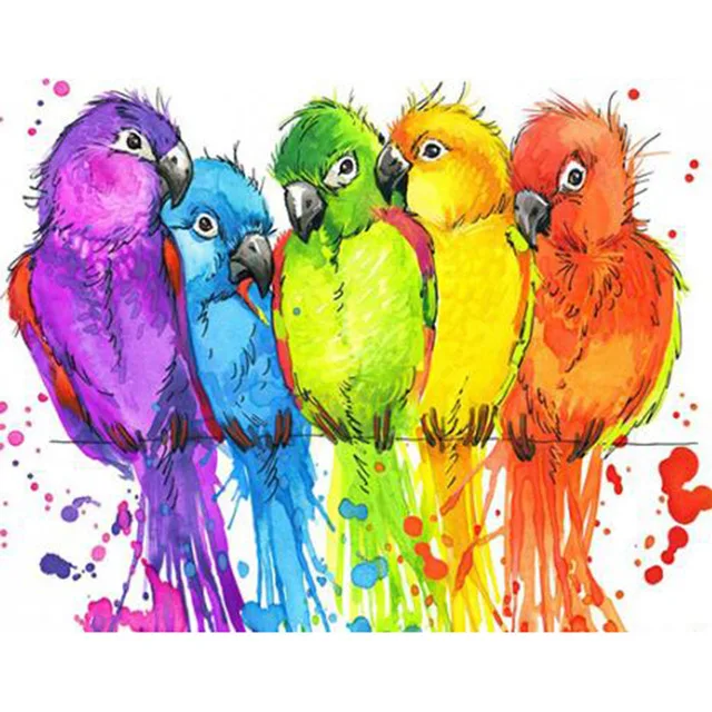 

5D DIY Diamond Painting Birds Full Square Mosaic Animal Embroidery Cross Stitch Resin Drill Handmade Z519
