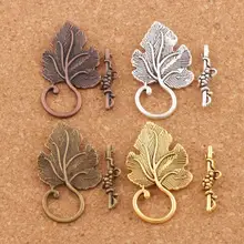 Виноградный лист сплав застежка фурнитура для ювелирных изделий Подходит для браслетов L872 7 комплектов античное серебро/бронза/медь/золото