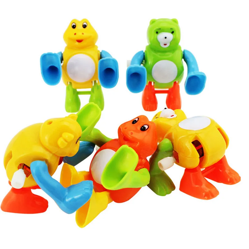 Kids Wind Up Clockwork Toy Mini Cute Jumping Baby Toys Pull Back Wind