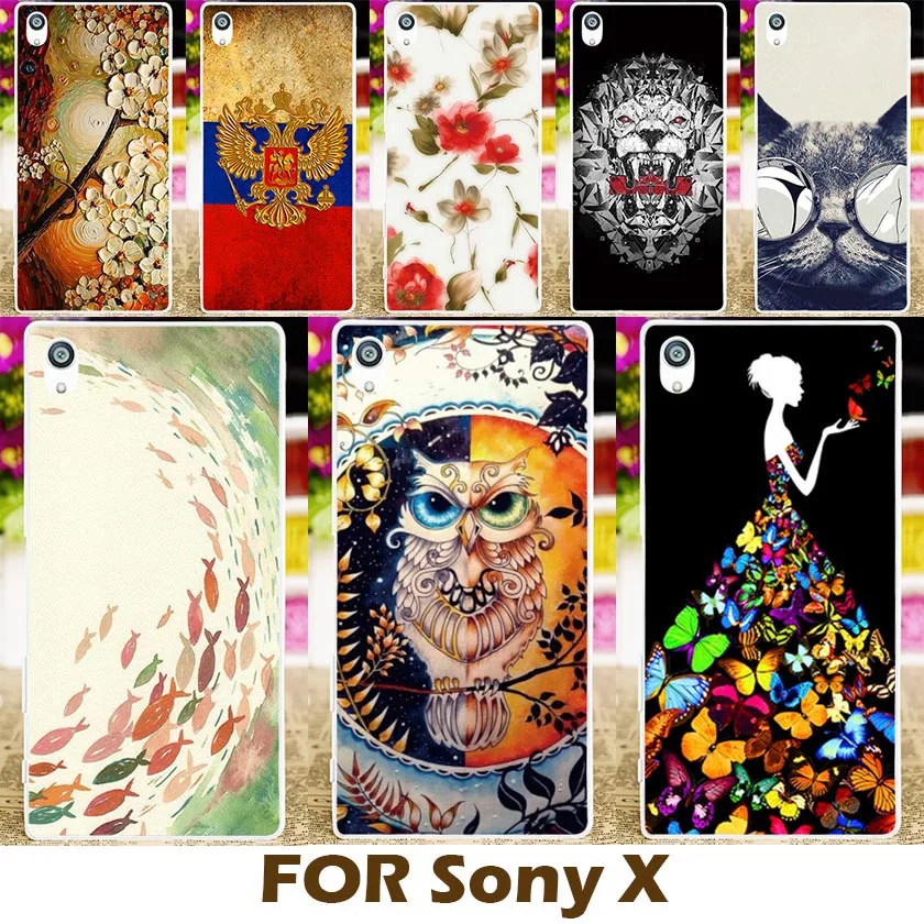 

AKABEILA DIY Painting Design Hard Plastic Case For SONY Xperia X Dual F5122 F5121 5.0 inch Phone Cover Protective