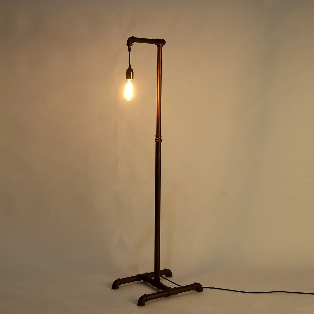 The latest novelty modern water pipe floor lamp edison bulb fixture