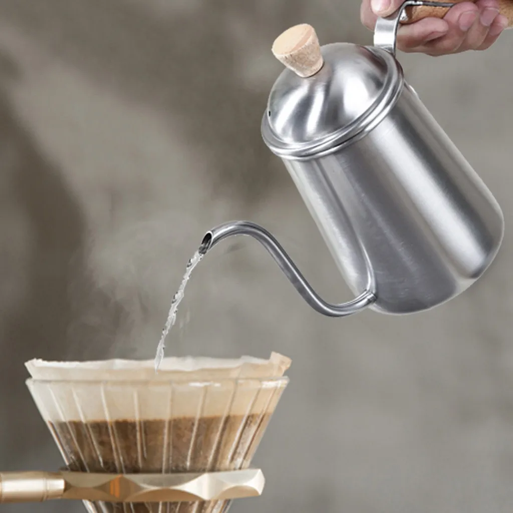 

Pour Coffee Drip Pot Teapot Tea Kettle Long Over Gooseneck Stainless Steel Coffee Pot Cafe Home Teatime Drinkware Free Shipping