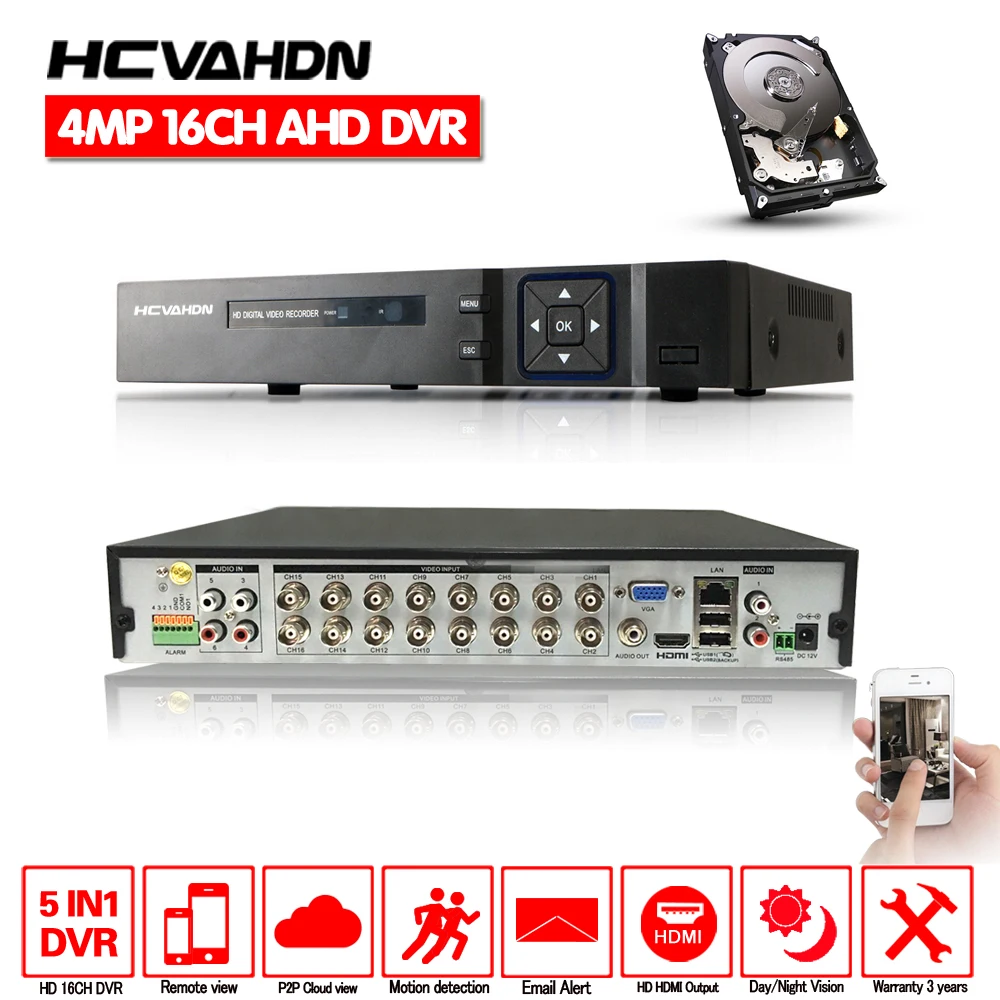 16 Channel AHD DVR 4MP 16CH AHD/CVI/TVI DVR NVR 5MP CCTV Video Recorder Hybrid DVR NVR HVR 5 In HI3531 chip for surveillance DVR 16 Channel AHD DVR 4MP 16CH AHD/CVI/TVI DVR NVR 5MP CCTV Video Recorder Hybrid DVR NVR HVR 5 In HI3531 chip for surveillance DVR