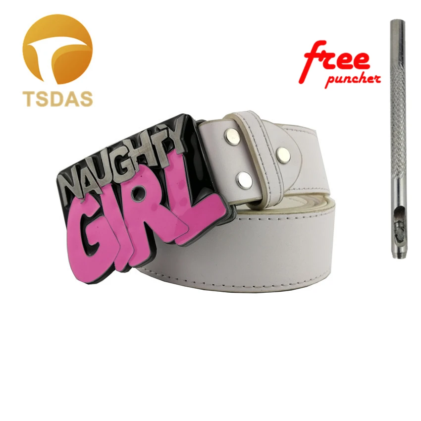 Buy Naughty Girl Metal Belt Buckle With Pewter Finish