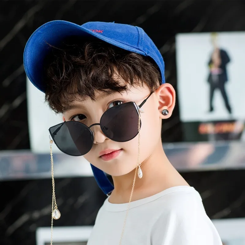 New Cat Eye Children Sunglasses Brand Metal Kids Sunglasses Uv400 Black Sunglasses Girls Boys Glasses Oculos Infantil