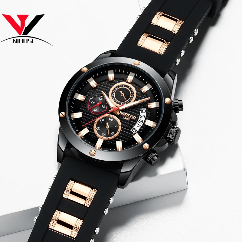 NIBOSI Men Watches 2018 Luxury Brand Sport Watches For Men Waterproof Watch Military Army Quartz Analog Wristwatch Relogio      