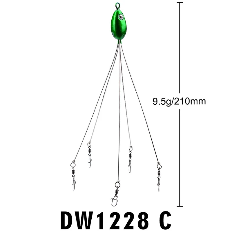 Зонтик Рыболовная Приманка 5 рук Alabama Rig головка плавательная приманка для бас рыболовная группа приманка защелкивающийся поворотный Спиннер - Цвет: Красный