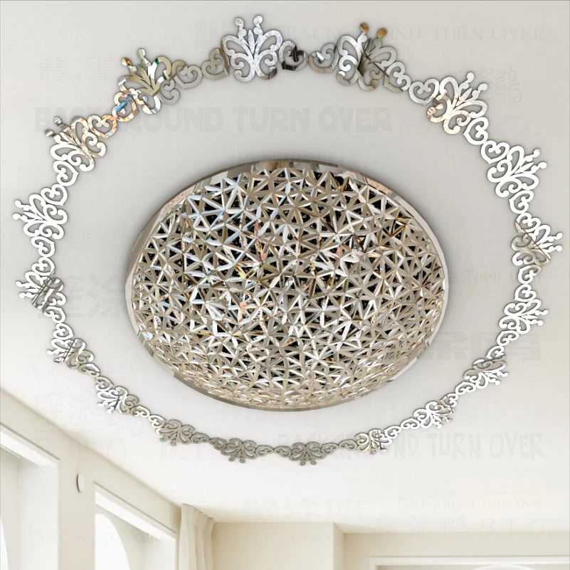 Полый круглый потолочный стикер с бабочкой, 3d акриловый зеркальный декор для гостиной, спальни, декоративная наклейка, плакат на стену R057