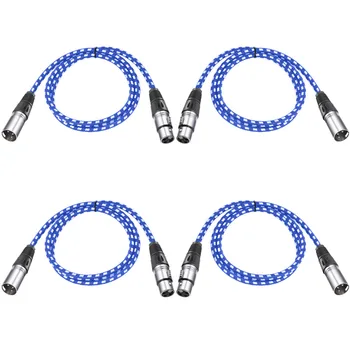 

Neewer 4 Packs XLR DMX Cables 3 Pins Male to Female 39.4 inches/100 cm for LED Stage Lights, Mixers (Blue and White)