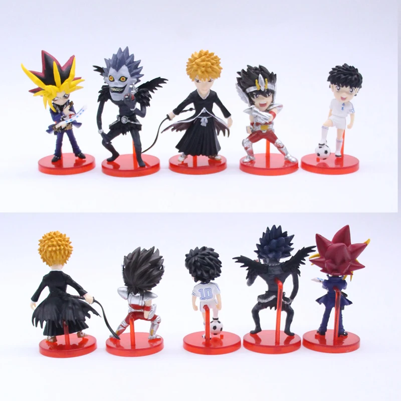 

5pcs/set Anime Duel Monsters Death Note BLEACH Captain Tsubasa Saint Seiya PVC Action Figure Collectible Model Toy